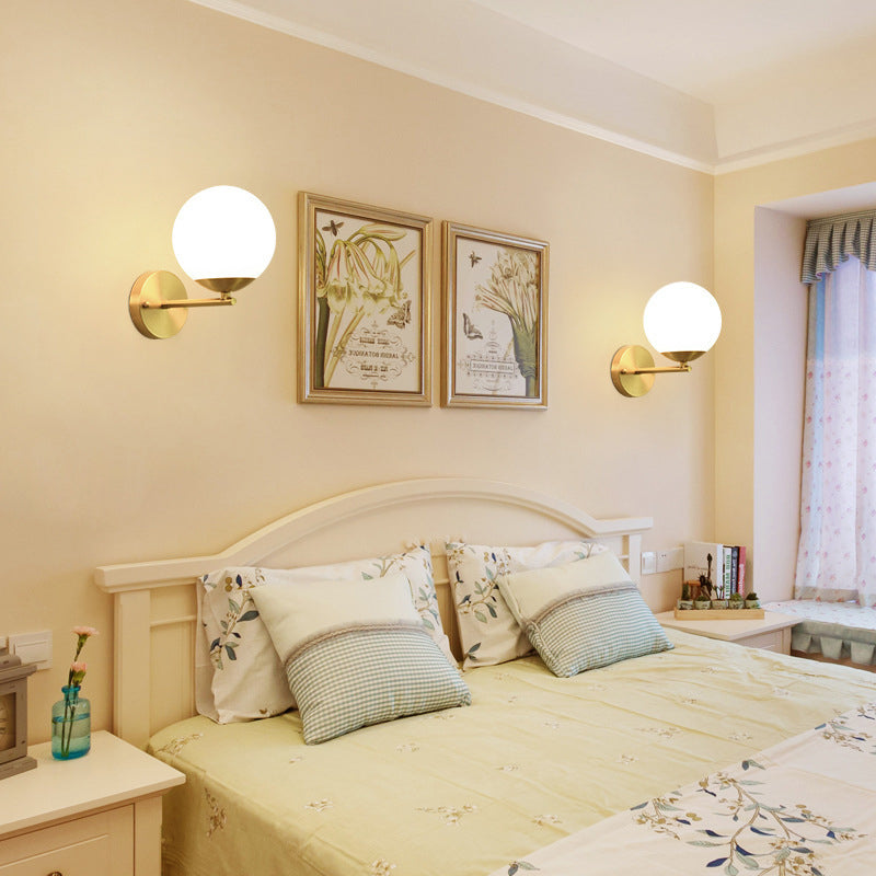 Round Ball Copper Glass Wall Lamp