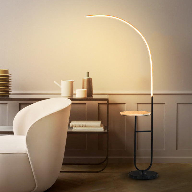 Arc Aluminum Strip Marble Floor Lamp