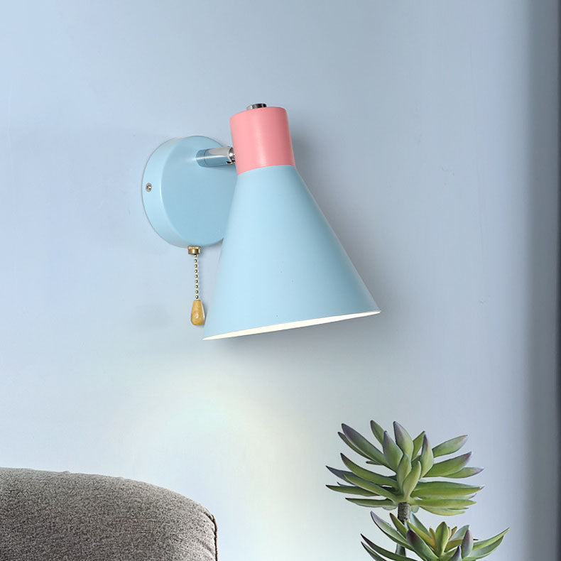 Blue Cone Reading Wall Lamp