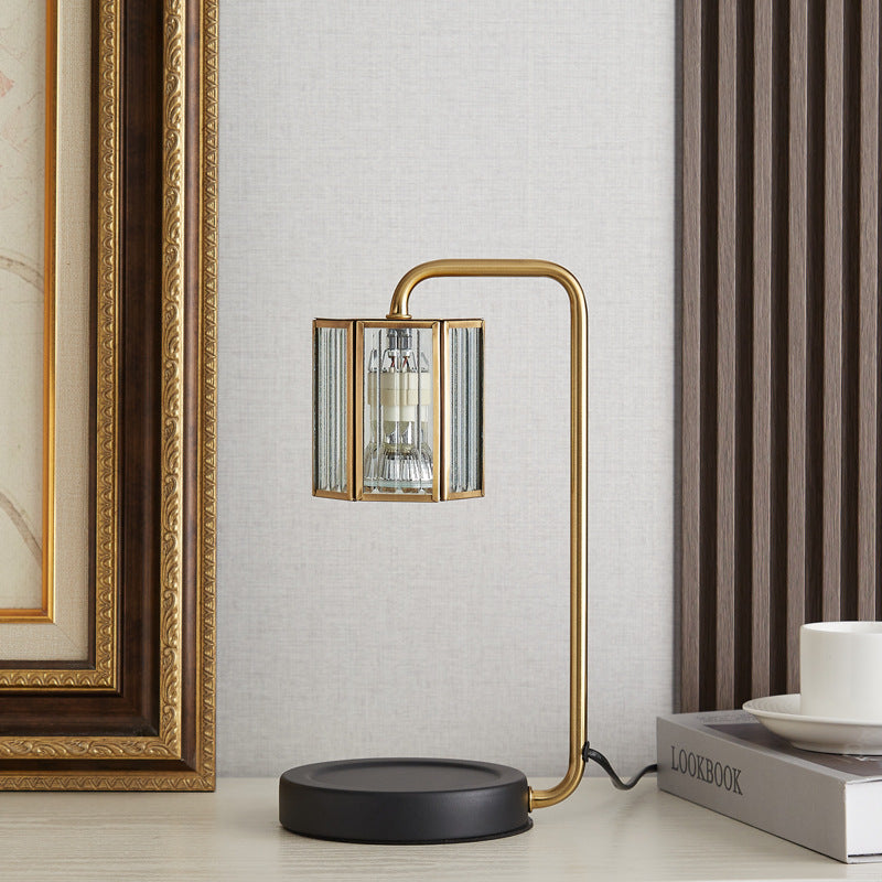 Iron Glass Cylinder Melting 2-Light Table Lamp