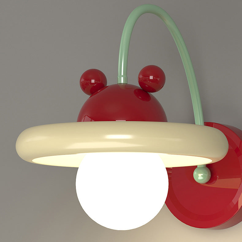 Round Iron Metal Bedroom Wall Lamp