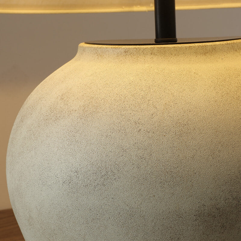 Linen Fabric Cone Ceramic Table Lamp
