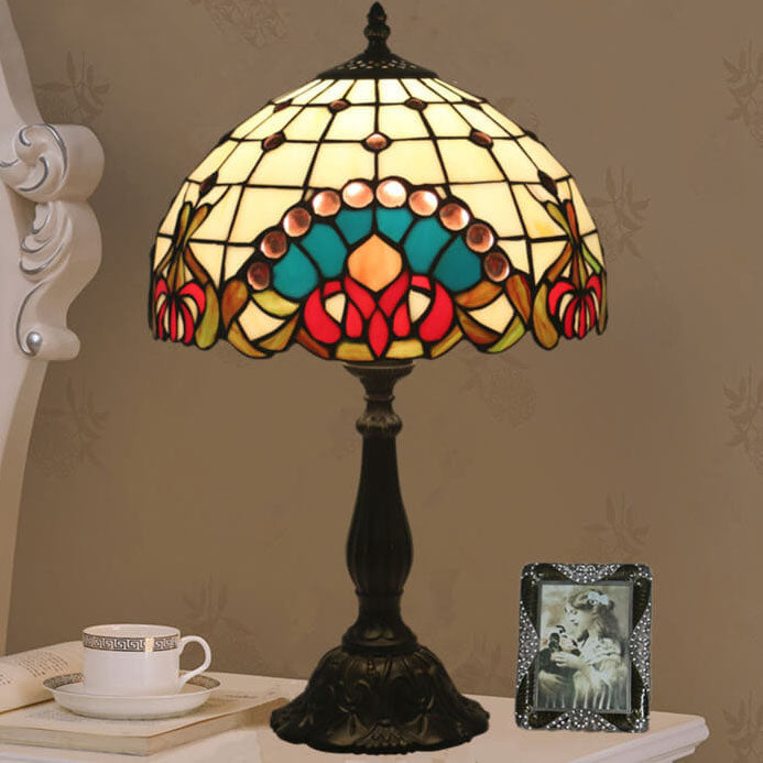 Baroque Gem Stained Glass Table Lamp