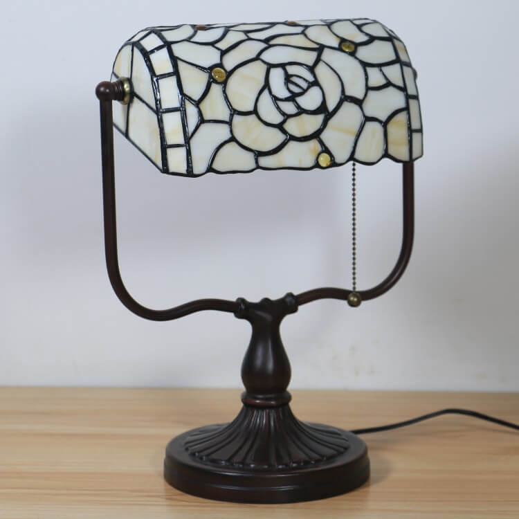 Floral Butterfly Stained Glass Table Lamp