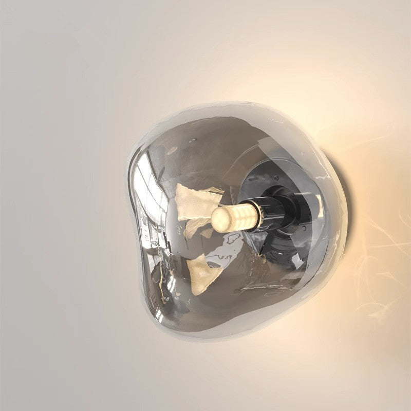 Irregular Spherical Electroplated Glass Wall Lamp