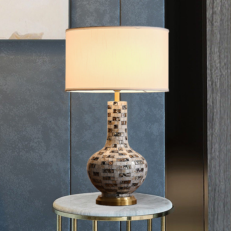 Canvas Shell Decor Vase Table Lamp