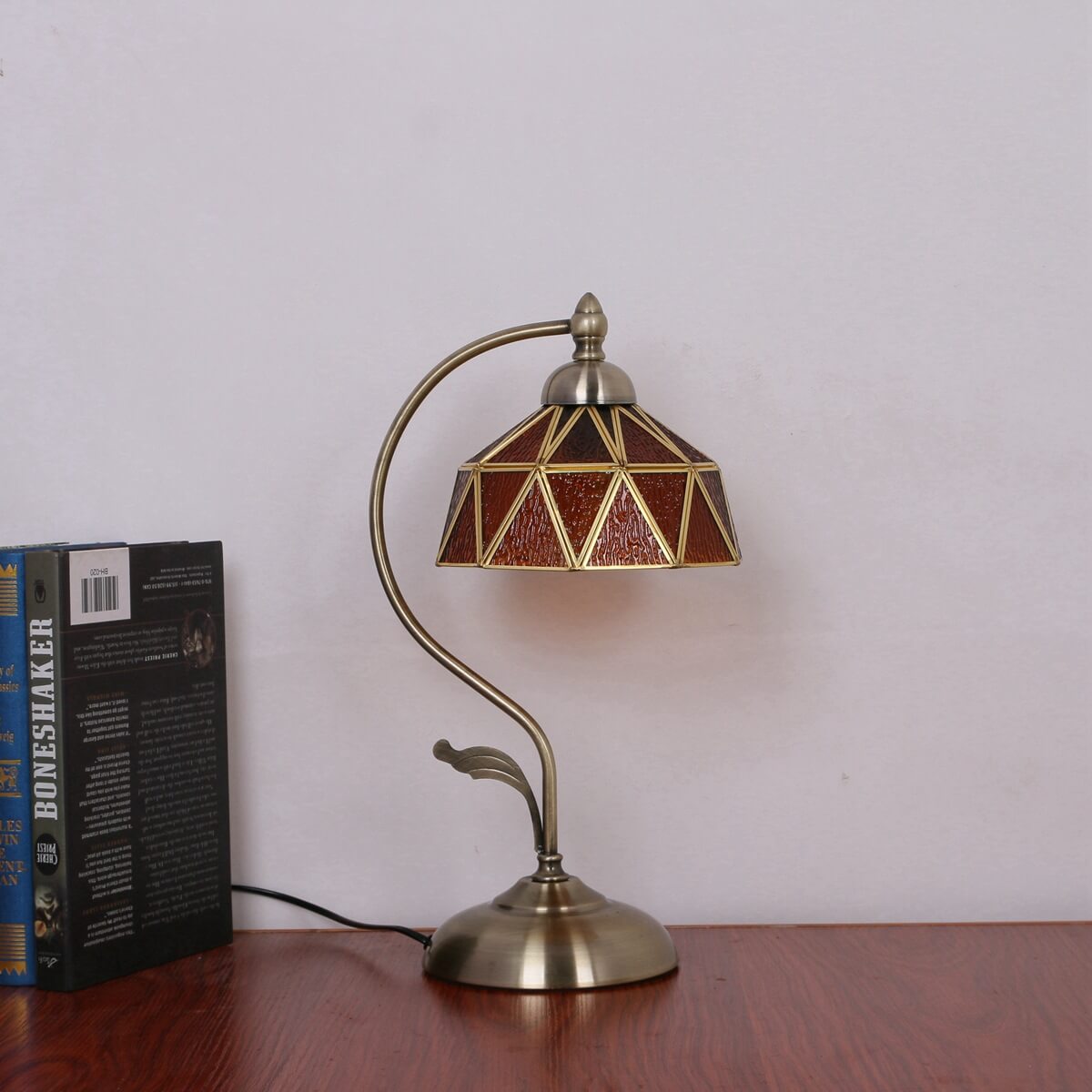 Amber Lucite Glass Table Lamp