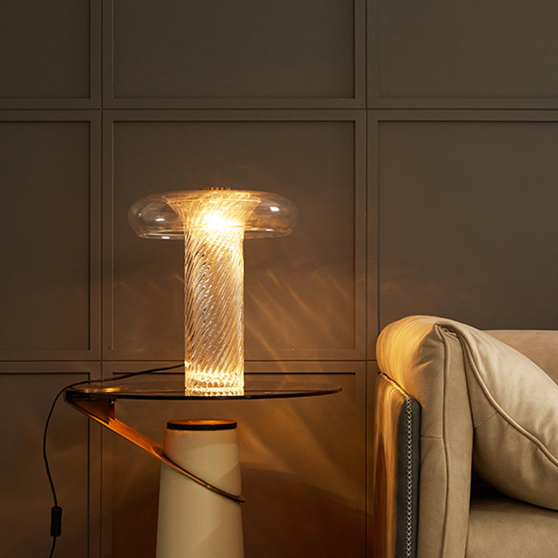 Cylinder Circle Curved Stripe Table Lamp