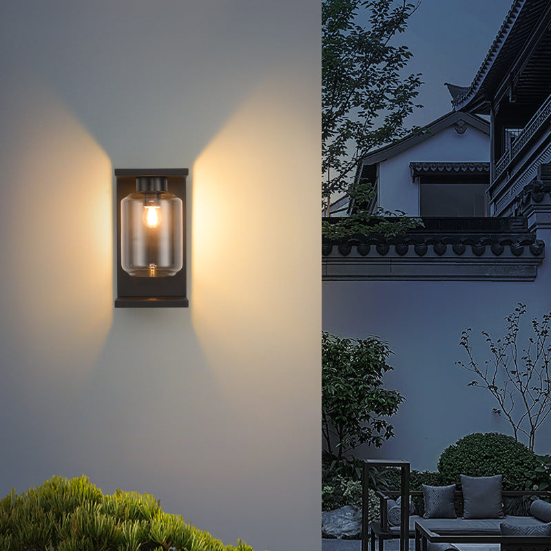 Stainless Steel Cylinder Glass Outdoor Light