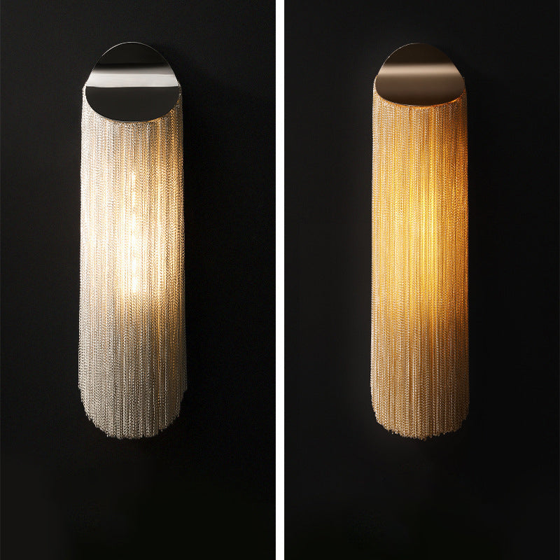 Cylinder Tassel Hardware Plating Wall Lamp