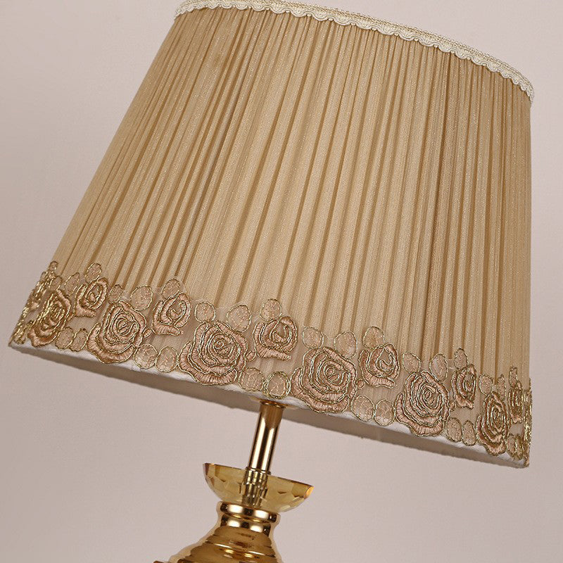 Cylinder Hardware Crystal Fabric Table Lamp