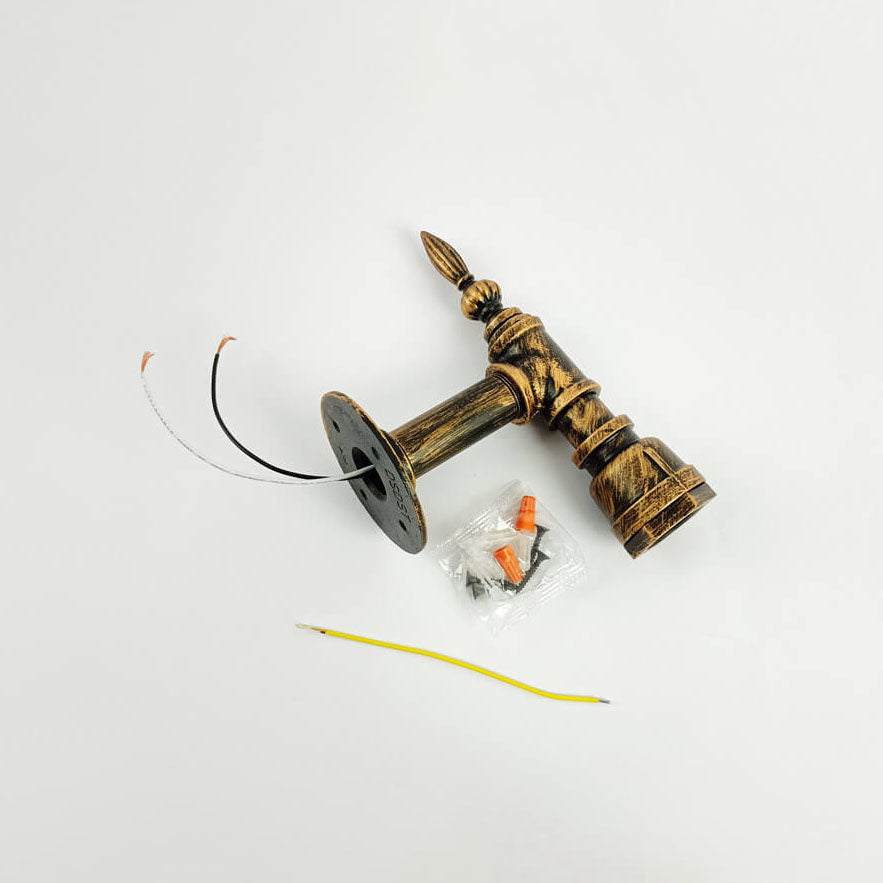 Iron Water Pipe Wall Lamp