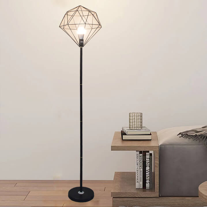 Iron Hollow Diamond Shape Floor Lamp
