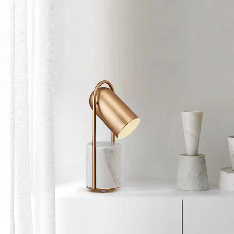 Hardware Bell Marble Column Table Lamp