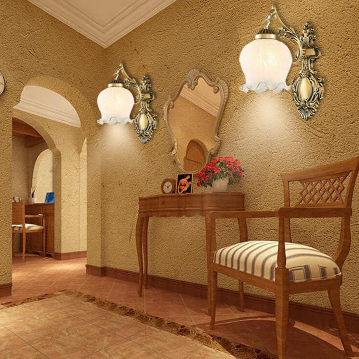 Full Copper Flower 1/2 Wall Lamp