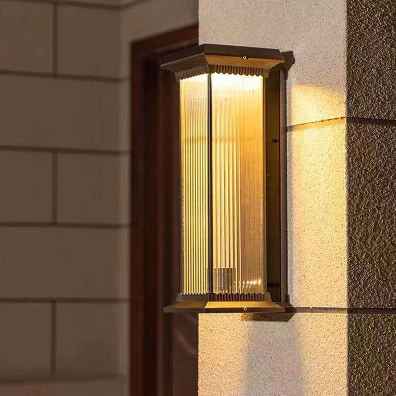 Rectangle Aluminum Glass 1/2 Outdoor Light