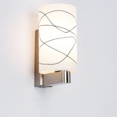 Iron Glass Cylinder Hallway Wall Lamp