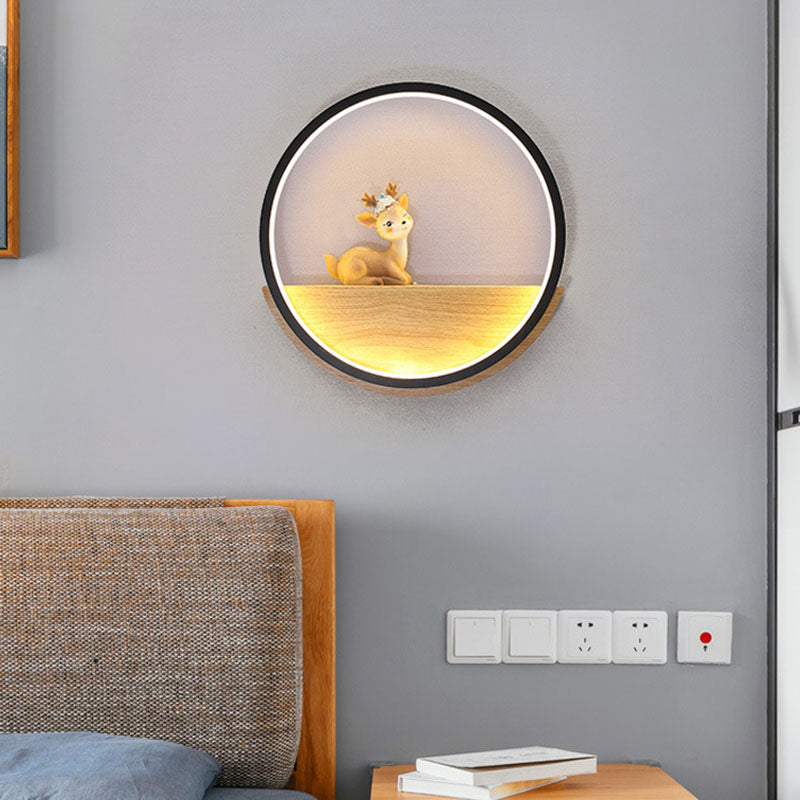 Silicone Iron Aluminum Deer Wall Lamp