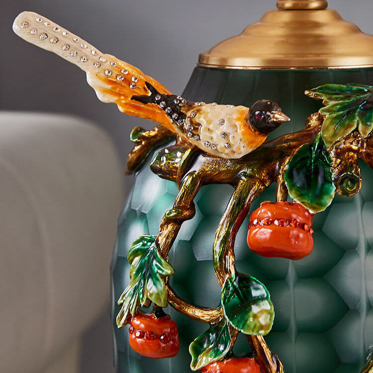 Copper Enamel Color Fabric Table Lamp