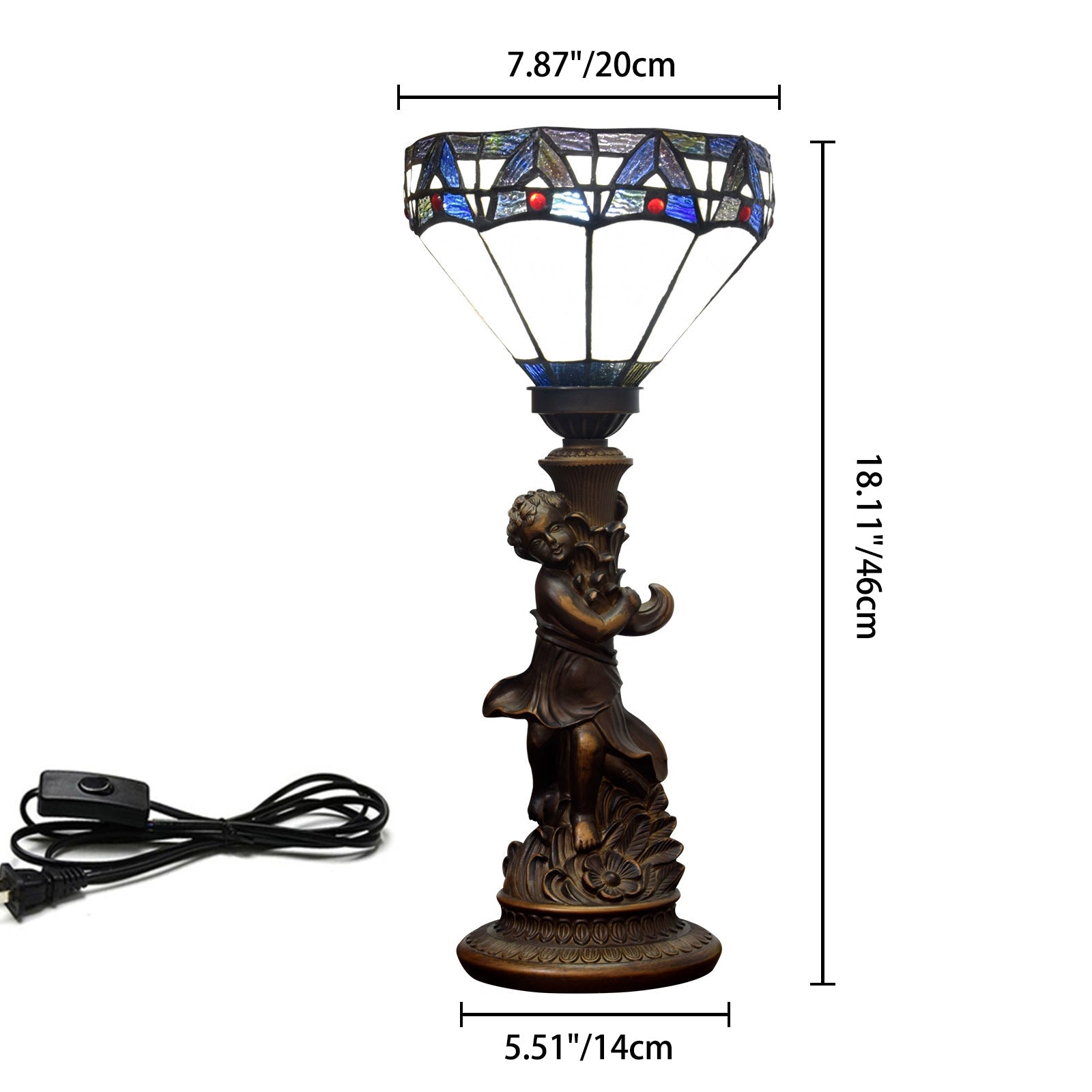 Resin Glass Diamond Boy Table Lamp