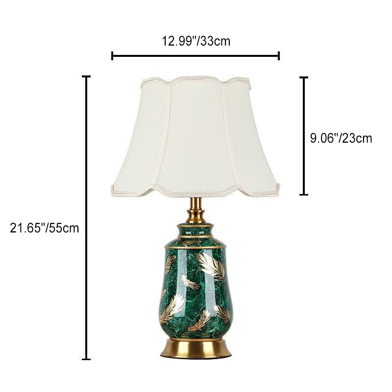 Cylinder Ceramic Fabric Iron Table Lamp