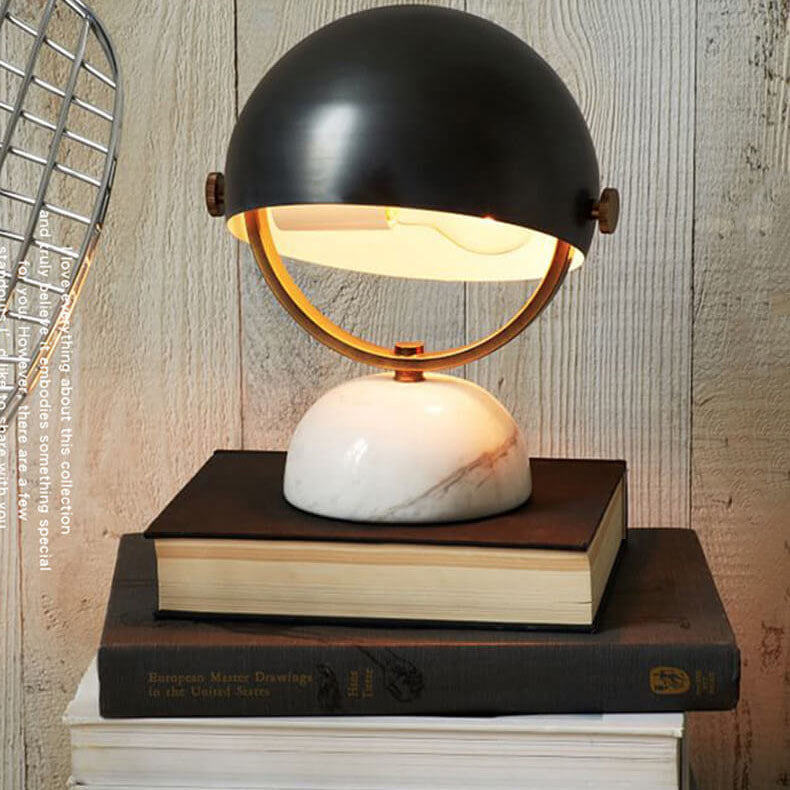 Round Marble Rotatable Table Lamp