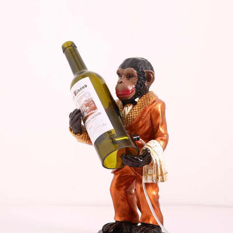 Orangutan Wine Bottle Glass Table Lamp