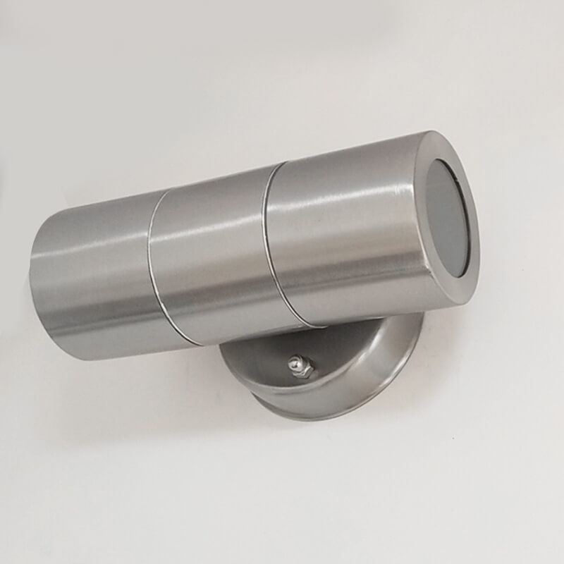 Stainless Steel Cylinder 2-Light Wall Lamp