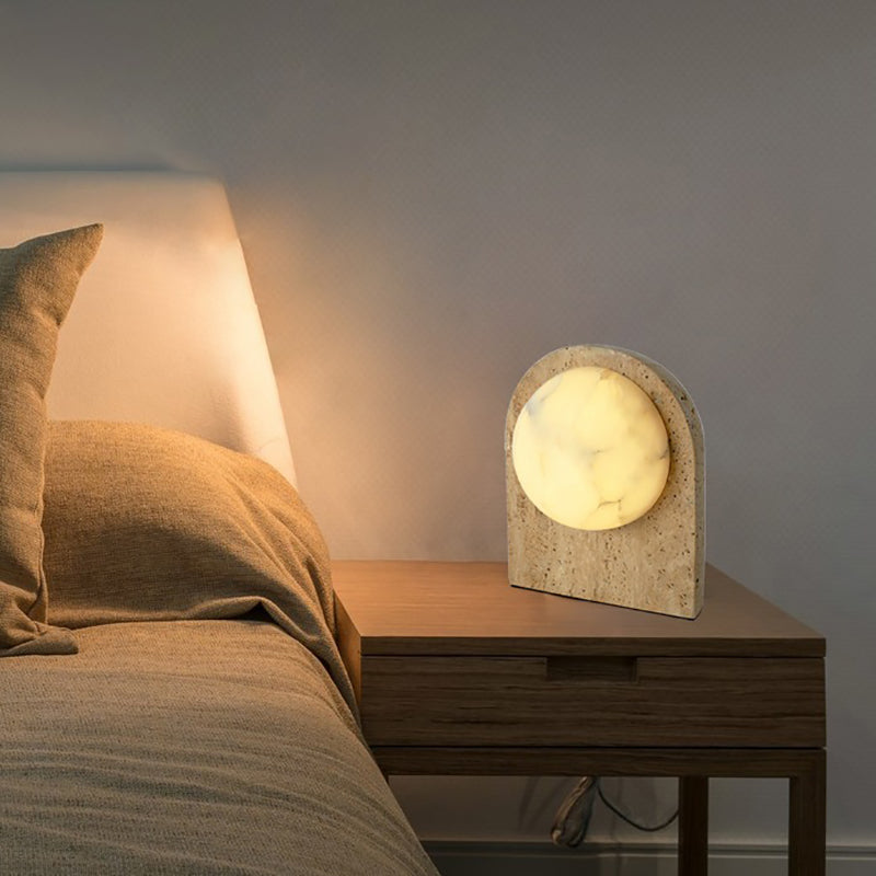 Oval Stone Living Room Table Lamp