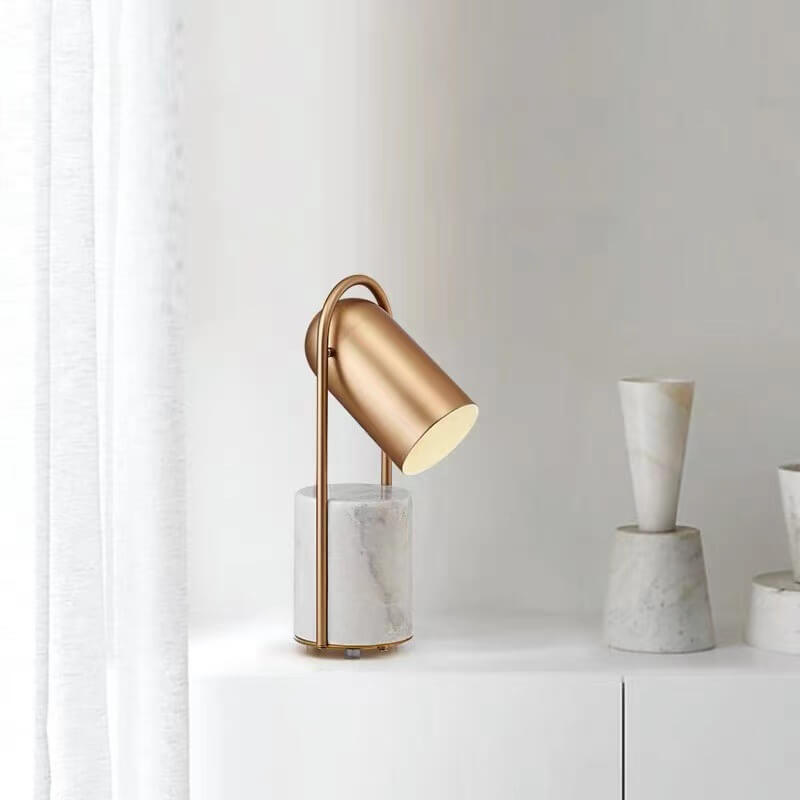 Cylinder Ring Hardware Marble Table Lamp