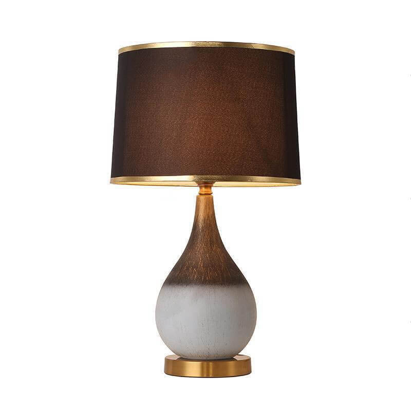 Ceramic Fabric Cylinder Bedroom Table Lamp