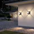 Square Striped Aluminum Garden Outdoor Light