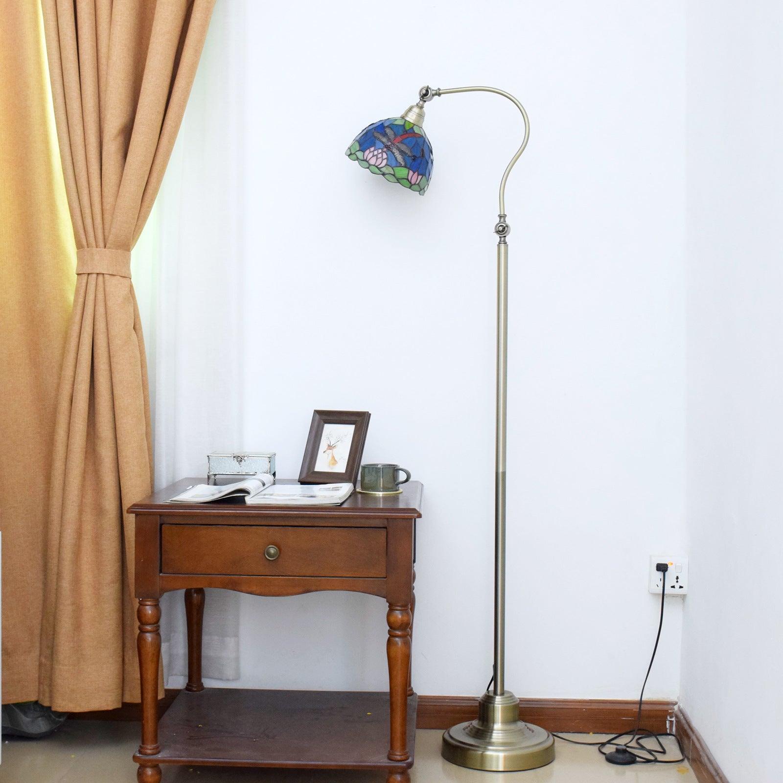 Iron Glss Dome Round Floor Lamp