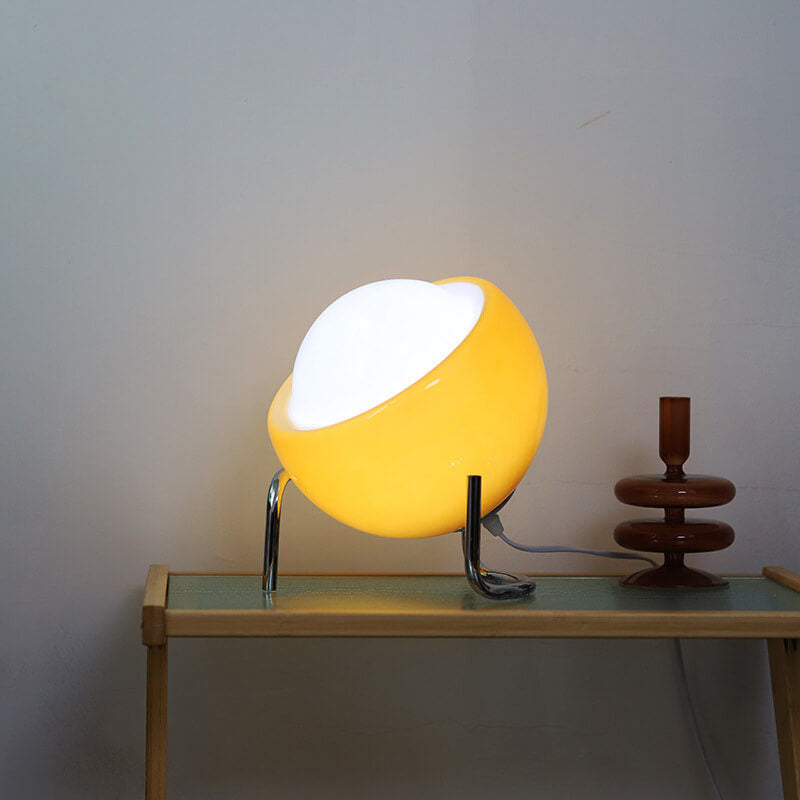 Planet Orange Glass Iron Table Lamp