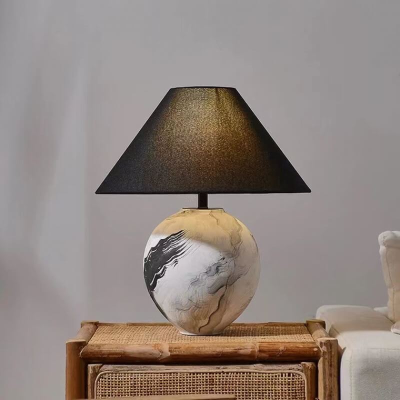 Ink Painting Decorative Ceramic Table Lamp