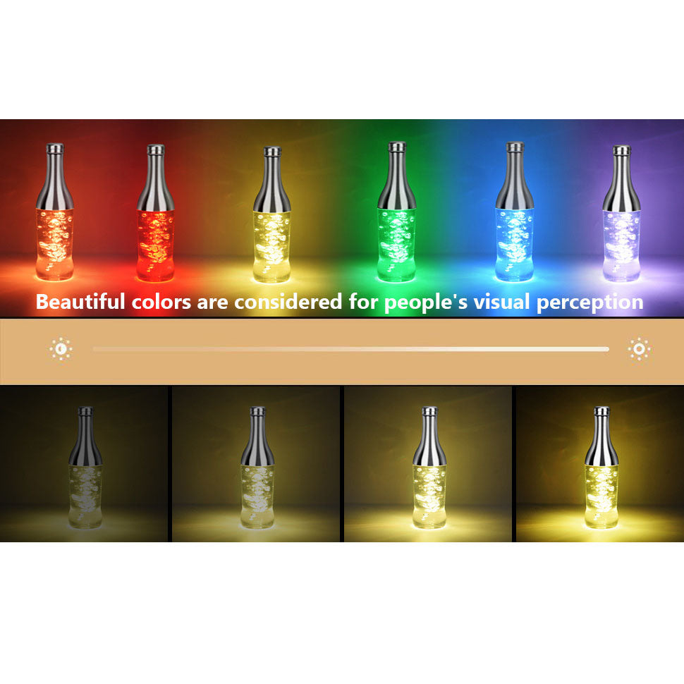 RGB Colorful Wine Bottle Table Lamp