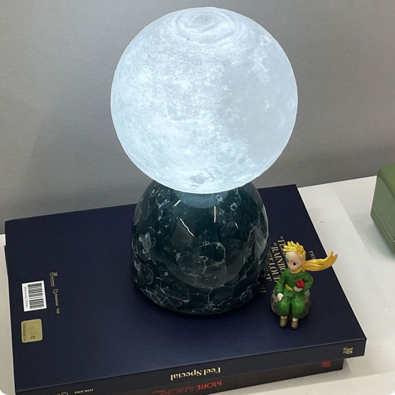 3D Printed Moon Ceramic Table Lamp