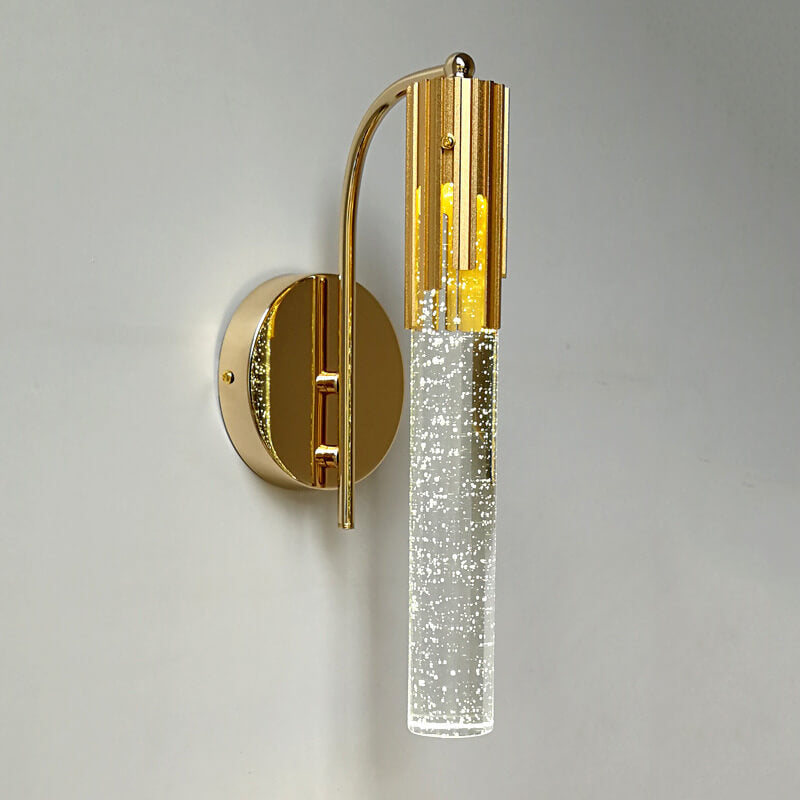Gold Bubble Crystal Column Wall Lamp