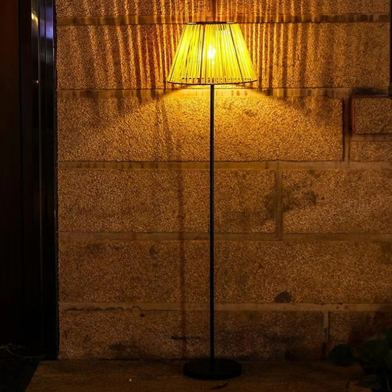Farmhouse Trapezoidal Handmade Woven Outdoor Light