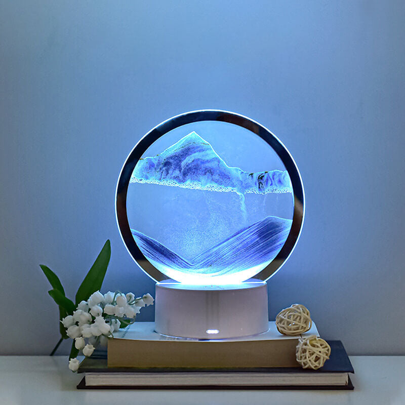 Round Hourglass Quicksand 3D Table Lamp