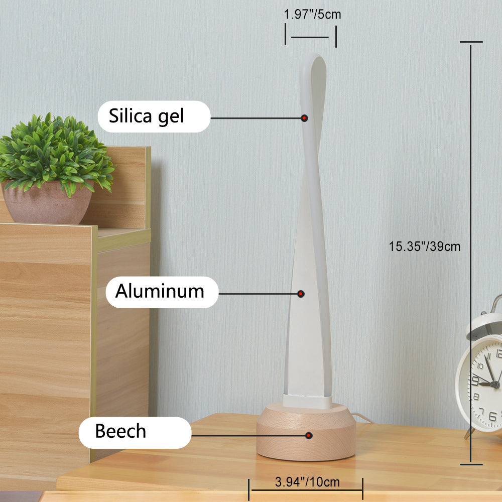 Elliptical Spiral Strip Beech Table Lamp