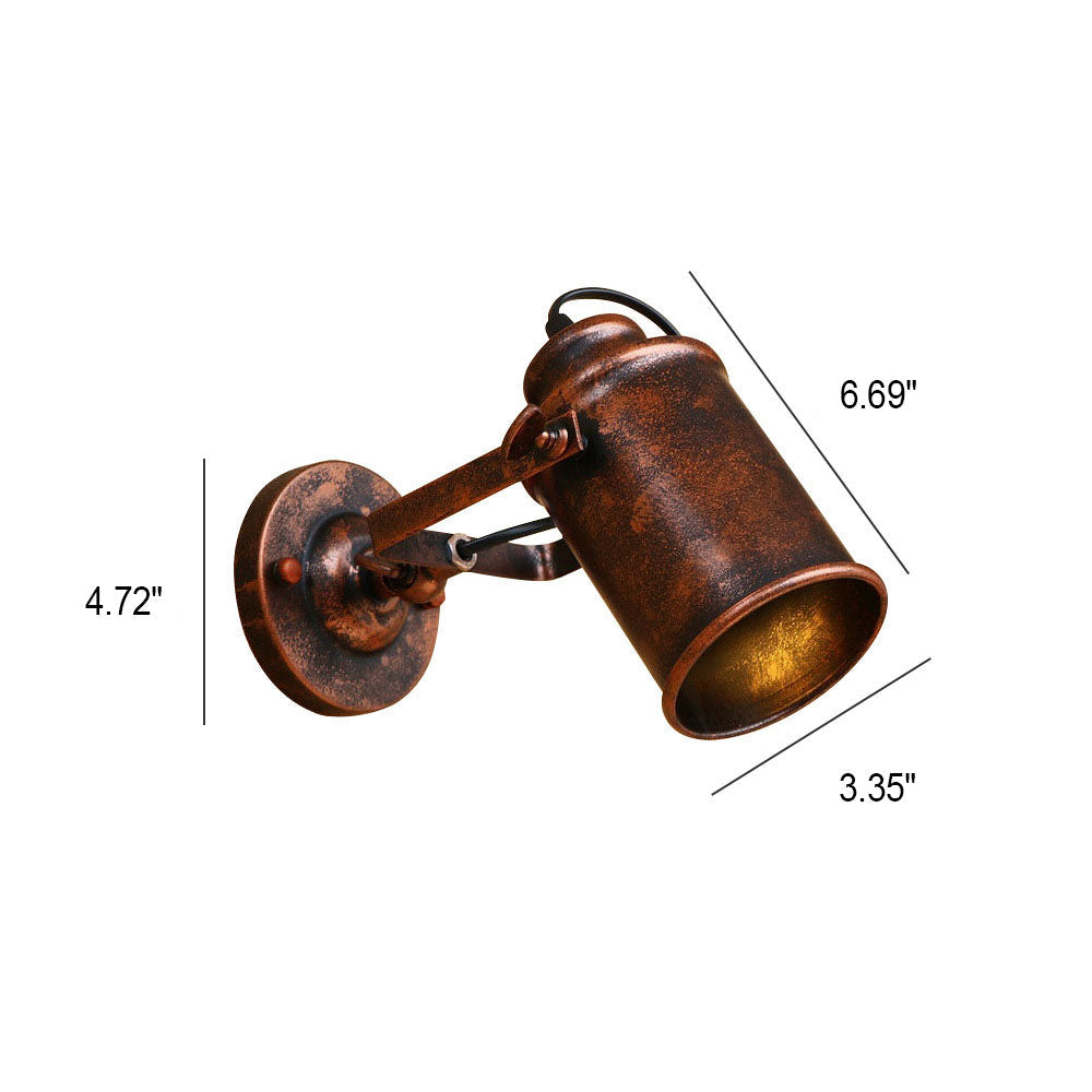 Rust Cylinder Wall Lamp