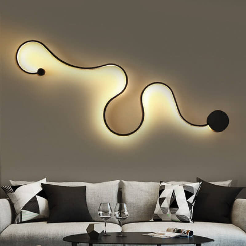 Long Aluminum Snake Shaped Wall Lamp