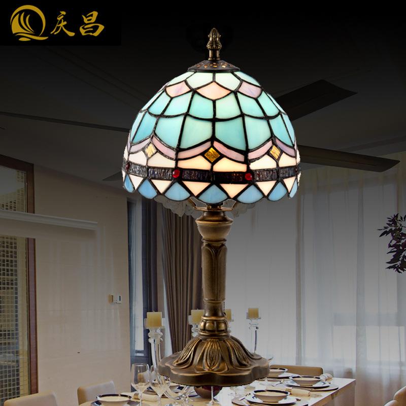 Decorative Stained Glass Tall Table Lamp
