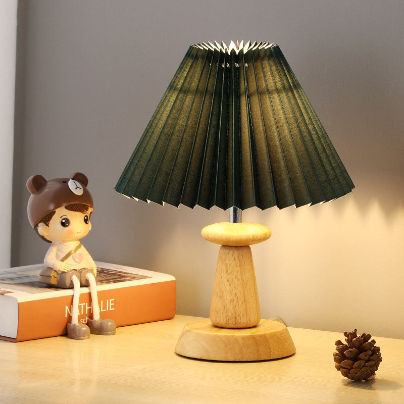 Solid Wood PVC Lampshade Table Lamp