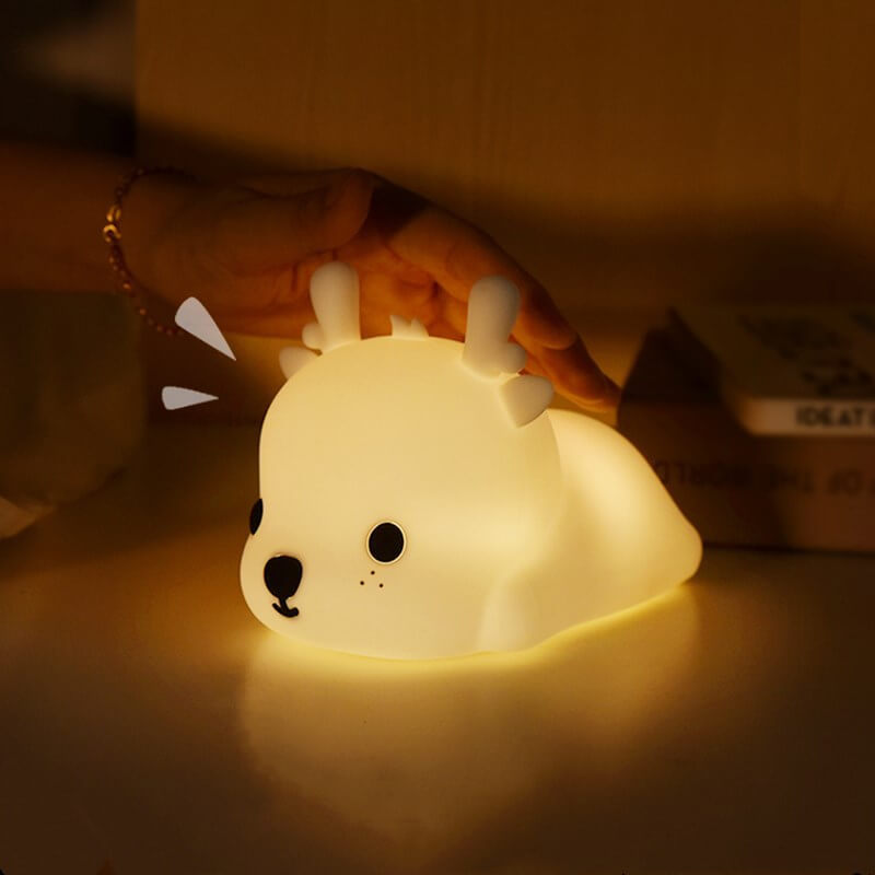 Deer-shaped Silicone Charging Night Table Lamp