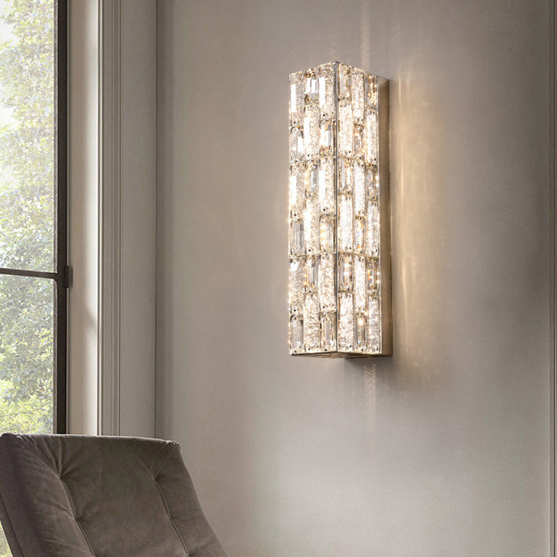 Rectangle Stainless Steel Crystal Wall Lamp