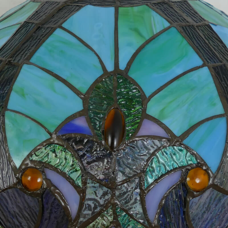 Stained Glass Resin Dome 2-Light Table Lamp