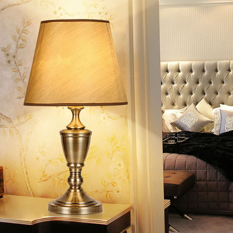 Fabric Cone Hardware Table Floor Lamp