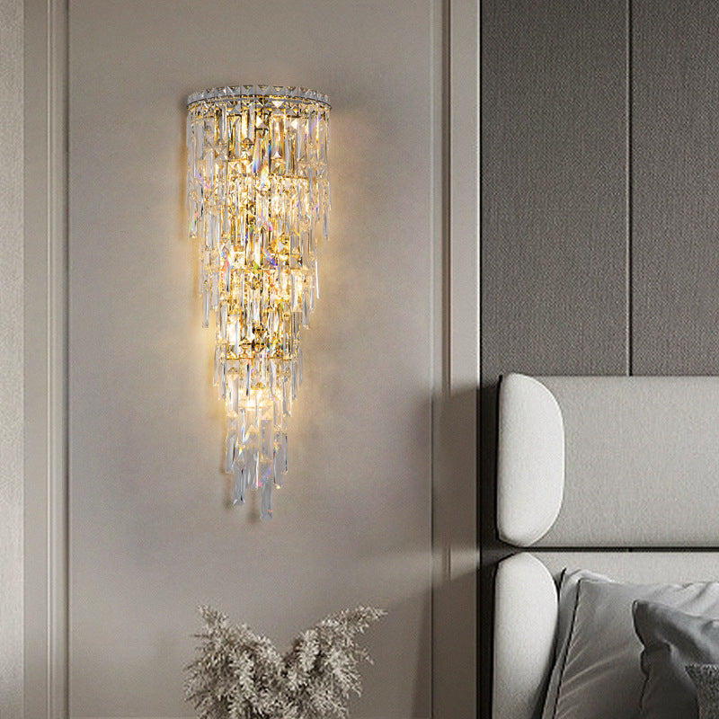 Crystal Tassel Half Living Wall Lamp